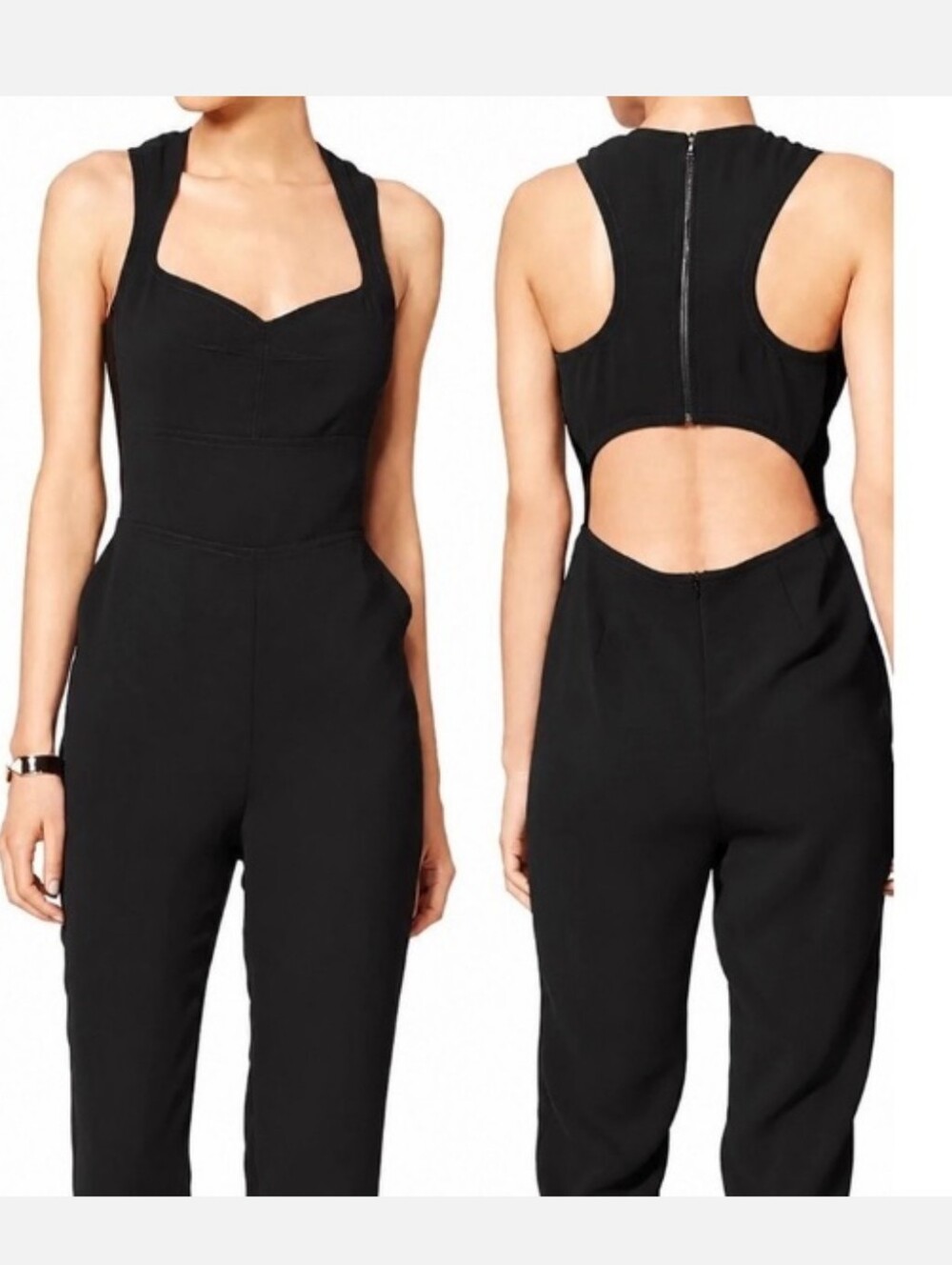 Yigal Azrouel Black Cutout Jumpsuit With Tailored Waist Size: 8